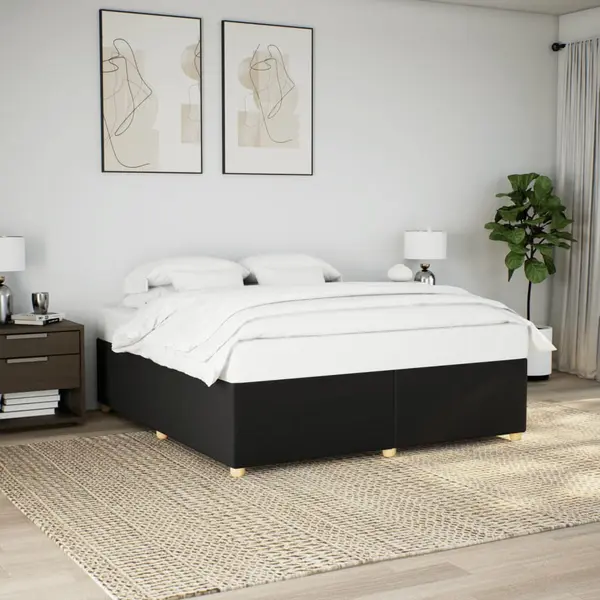 Gossi cadru de pat fara saltea, negru, 180x200 cm, textil