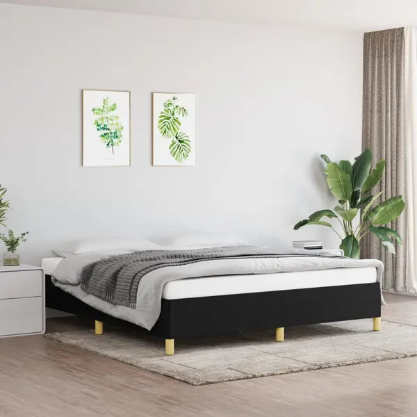 Gossi cadru de pat fara saltea, negru, 180x200 cm, textil