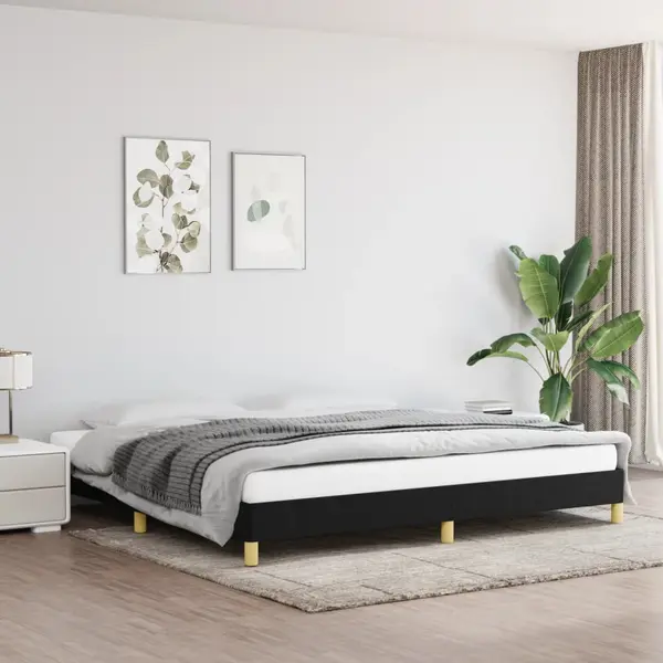 Gossi cadru de pat fara saltea, negru, 200x200 cm, textil