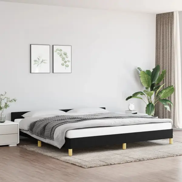 Gossi cadru de pat fara saltea, negru, 200x200 cm, textil