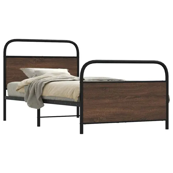 Gossi cadru de pat fara saltea stejar maro 100x190 cm lemn prelucrat