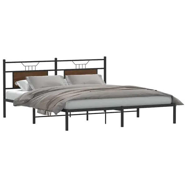 Gossi cadru de pat fara saltea stejar maro 183x203 cm lemn prelucrat