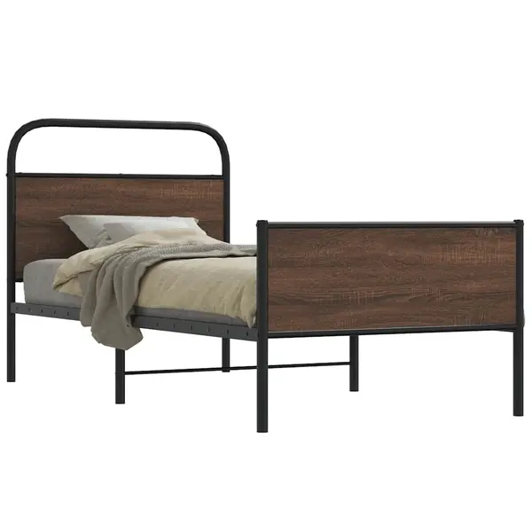 Gossi cadru de pat fara saltea stejar maro 90x200 cm lemn prelucrat