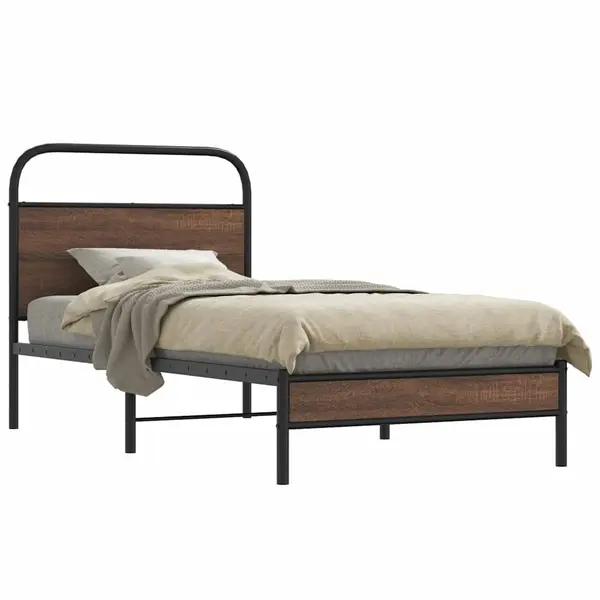 Gossi cadru de pat fara saltea stejar maro 90x200 cm lemn prelucrat