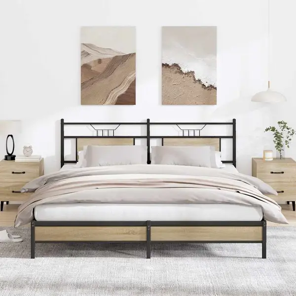 Gossi cadru de pat fara saltea stejar sonoma 183x203cm lemn prelucrat