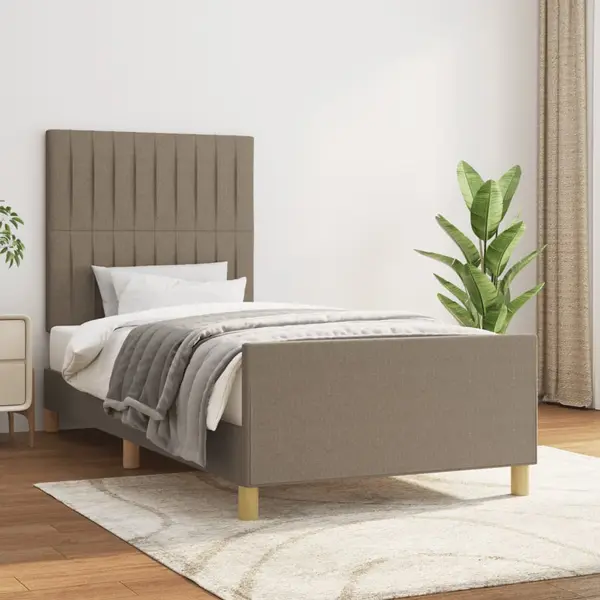 Gossi cadru de pat fara saltea taupe 80x200 cm tesatura