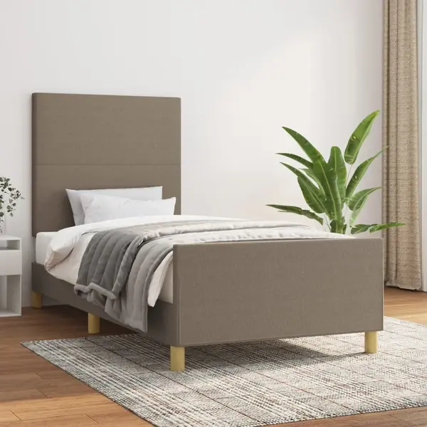 Gossi cadru de pat fara saltea taupe 90x190 cm stofa