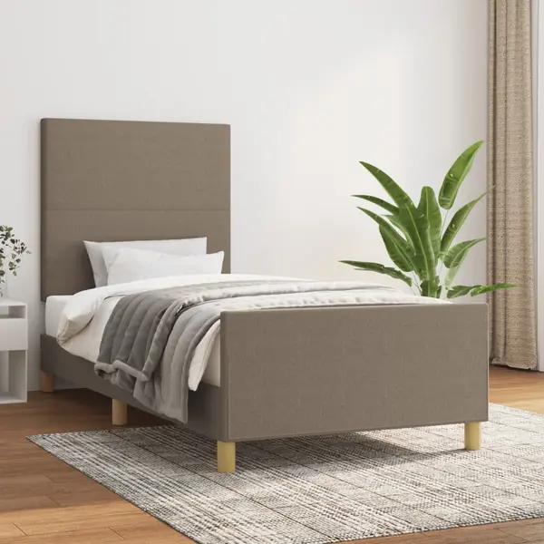 Gossi cadru de pat fara saltea taupe 90x200 cm tesatura