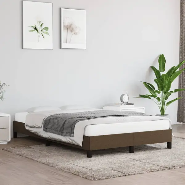 Gossi cadru de pat fara saltea tesatura maro 120x190 cm tesatura
