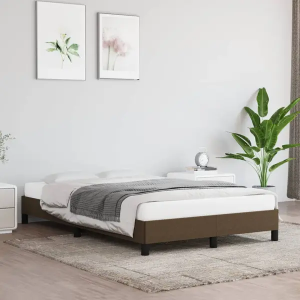 Gossi cadru de pat fara saltea tesatura maro 120x190 cm tesatura