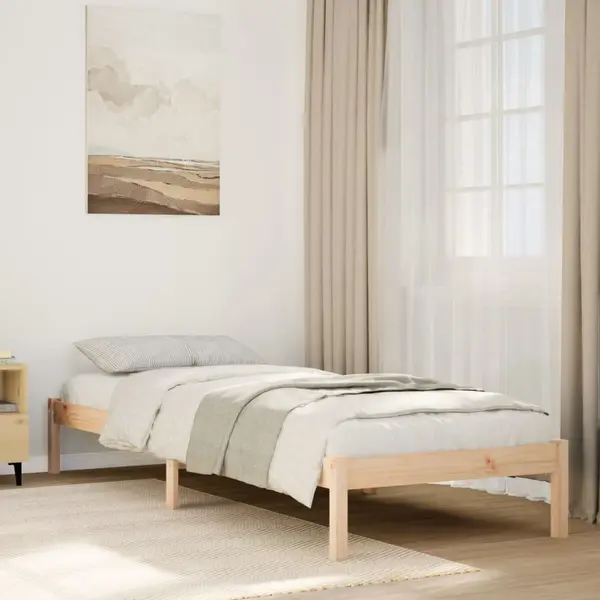 Gossi cadru de pat foarte lung fara saltea, 80x210 cm, lemn masiv pin