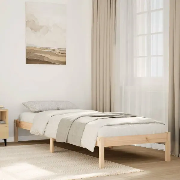 Gossi cadru de pat foarte lung fara saltea, 80x220 cm, lemn masiv pin