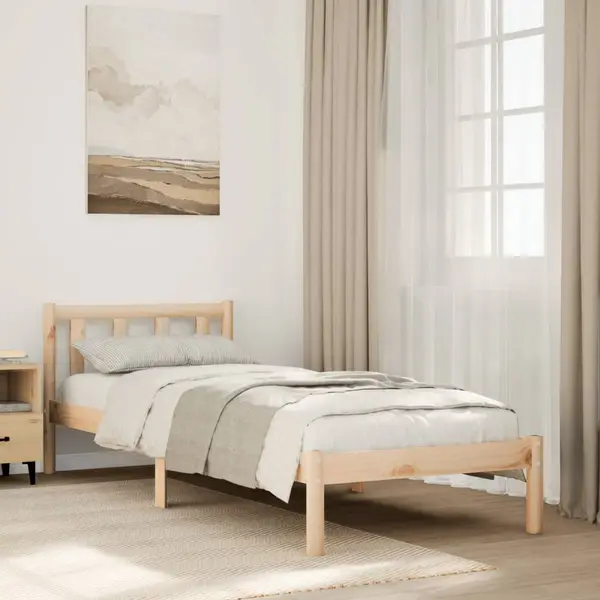Gossi cadru de pat foarte lung fara saltea, 80x220 cm, lemn masiv pin