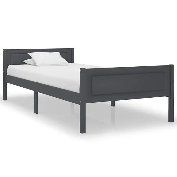 Gossi cadru de pat, gri, 100x200 cm, lemn masiv de pin