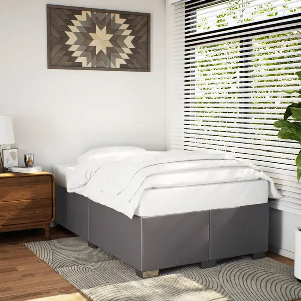 Gossi cadru de pat, gri, 120x190 cm, piele ecologica