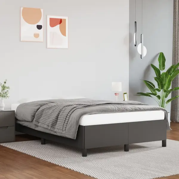 Gossi cadru de pat, gri, 120x200 cm, piele ecologica
