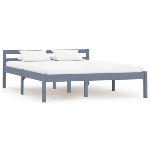 Gossi cadru de pat, gri, 140 x 200 cm, lemn masiv de pin