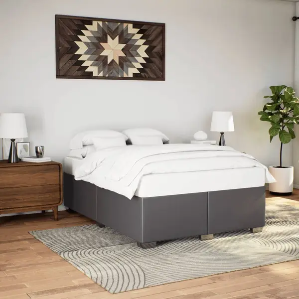 Gossi cadru de pat, gri, 140x200 cm, piele ecologica