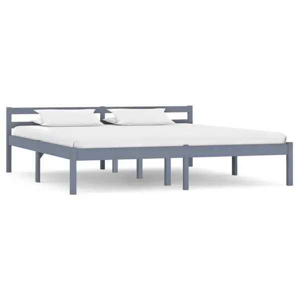 Gossi cadru de pat, gri, 160 x 200 cm, lemn masiv de pin