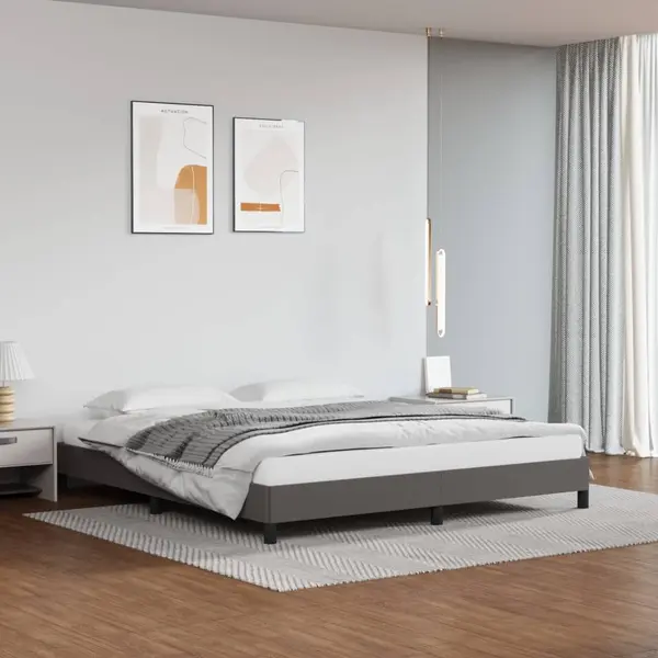 Gossi cadru de pat, gri, 160x200 cm, piele ecologica