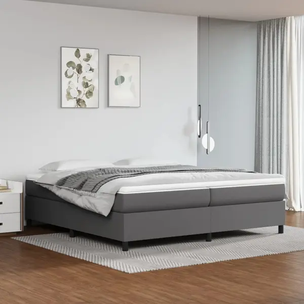 Gossi cadru de pat, gri, 200x200 cm, piele ecologica