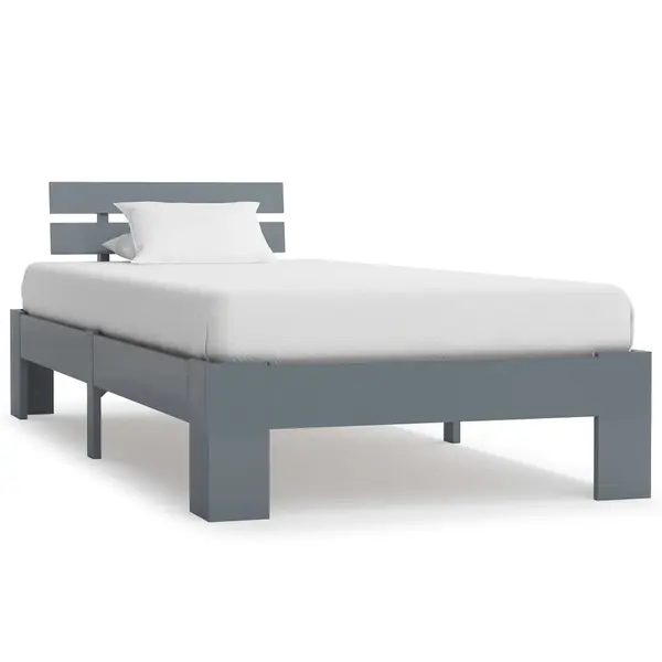 Gossi cadru de pat, gri, 90 x 200 cm, lemn masiv de pin