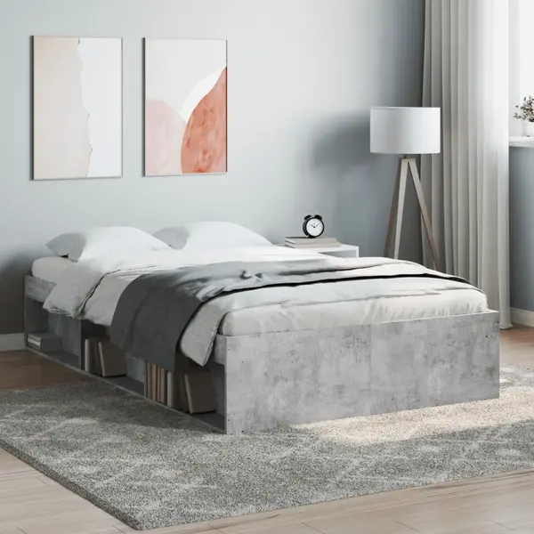Gossi cadru de pat, gri beton, 120x200 cm