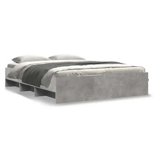 Gossi cadru de pat, gri beton, 160x200 cm, lemn prelucrat