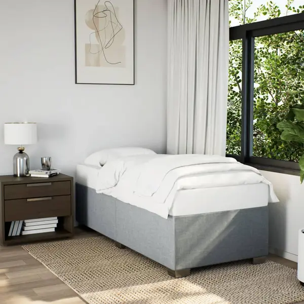 Gossi cadru de pat, gri deschis, 100x200 cm, material textil