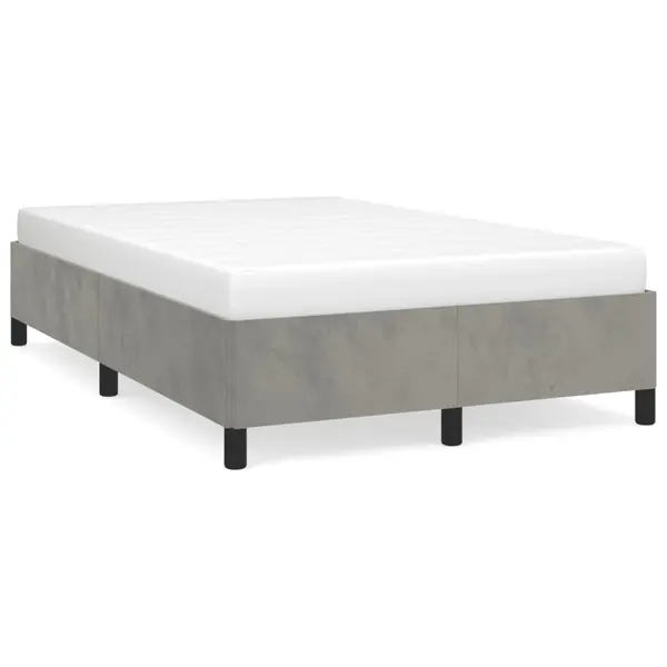 Gossi cadru de pat, gri deschis, 120x190 cm, catifea