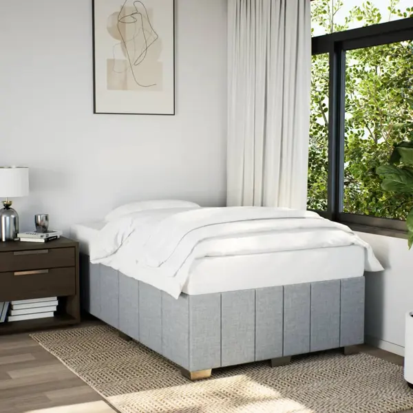 Gossi cadru de pat, gri deschis, 120x190 cm, material textil