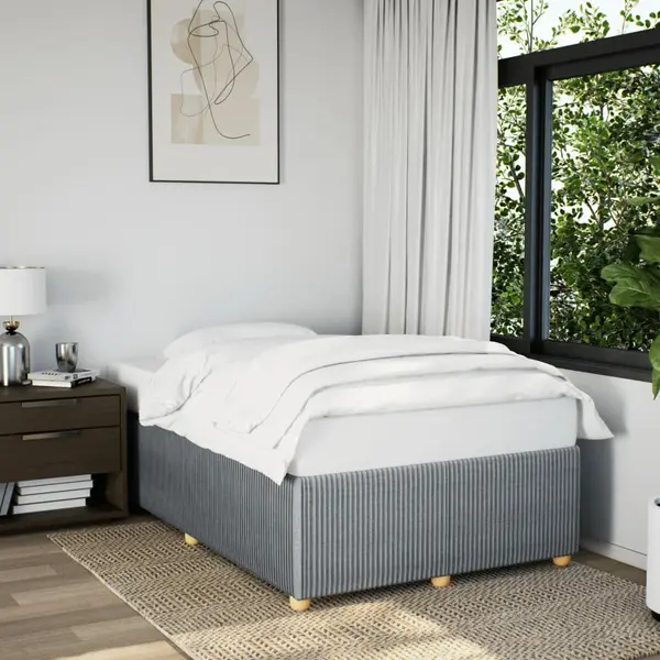 Gossi cadru de pat, gri deschis, 120x190 cm, material textil