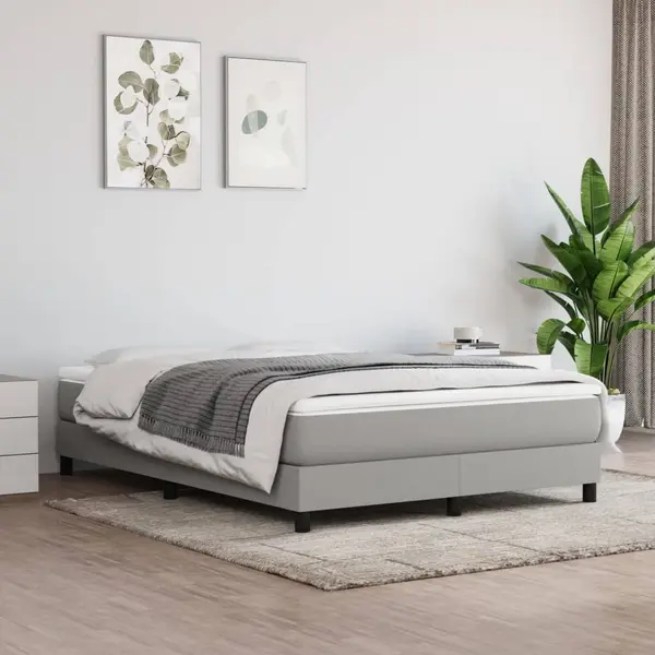 Gossi cadru de pat, gri deschis, 140x200 cm, material textil