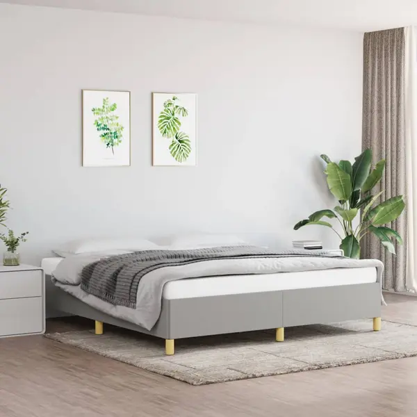 Gossi cadru de pat, gri deschis, 180x200 cm, material textil