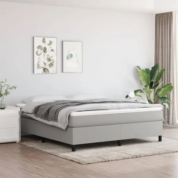 Gossi cadru de pat, gri deschis, 180x200 cm, material textil