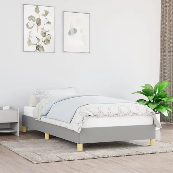Gossi cadru de pat, gri deschis, 80x200 cm, textil