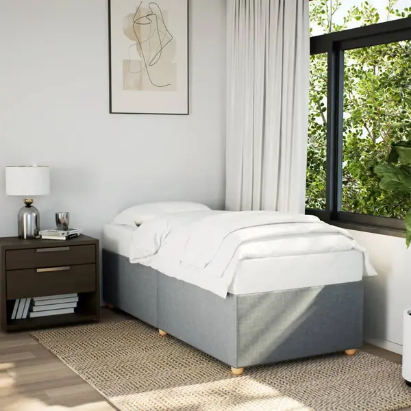 Gossi cadru de pat, gri deschis, 80x200 cm, textil