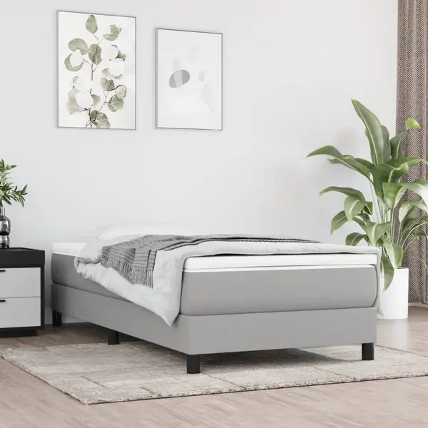 Gossi cadru de pat, gri deschis, 80x200 cm, textil