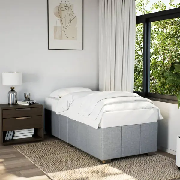 Gossi cadru de pat, gri deschis, 80x200 cm, textil