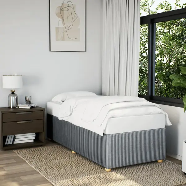 Gossi cadru de pat, gri deschis, 90x190 cm, material textil