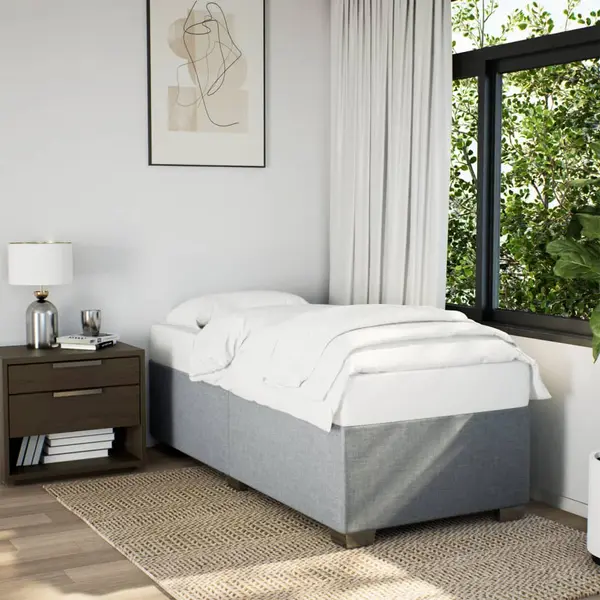 Gossi cadru de pat, gri deschis, 90x190 cm, material textil