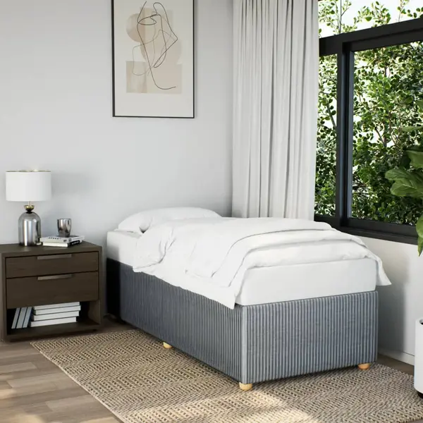 Gossi cadru de pat, gri deschis, 90x200 cm, material textil