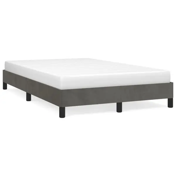 Gossi cadru de pat, gri inchis, 120x190 cm, catifea