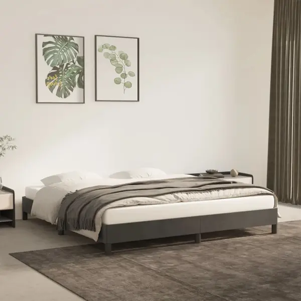 Gossi cadru de pat, gri inchis, 180 x 200 cm, catifea