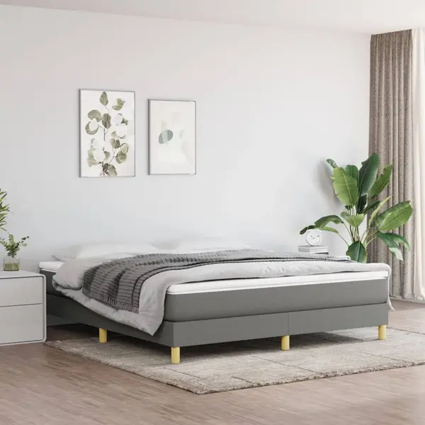 Gossi cadru de pat, gri inchis, 180 x 200 cm, material textil