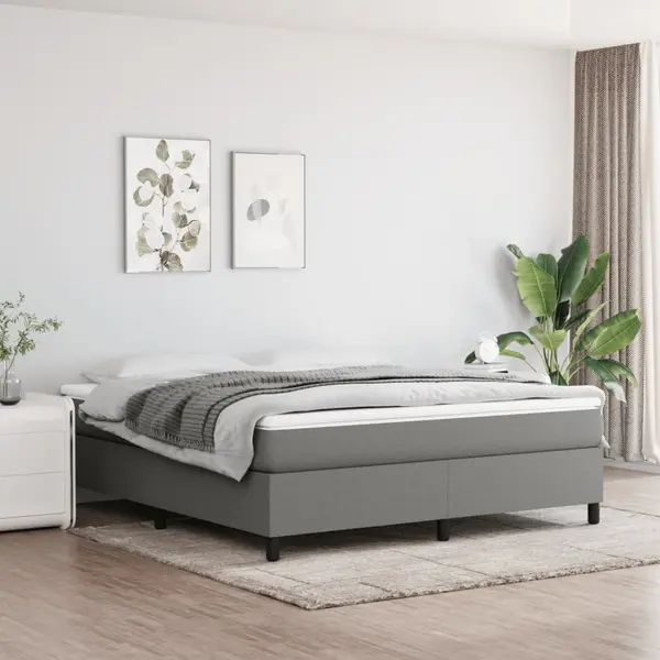 Gossi cadru de pat, gri inchis, 180 x 200 cm, material textil