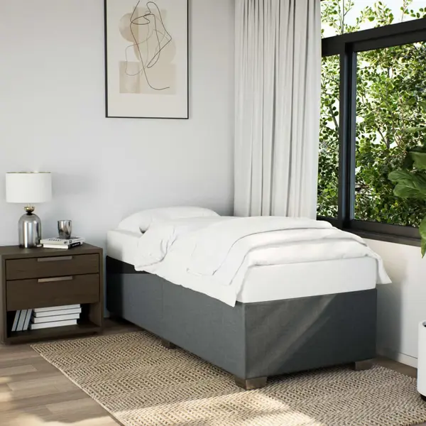 Gossi cadru de pat, gri inchis, 80x200 cm, textil