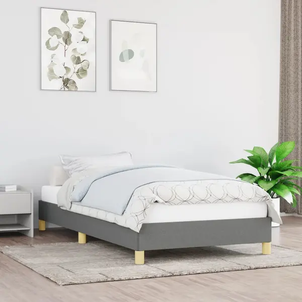 Gossi cadru de pat, gri inchis, 90 x 200 cm, material textil