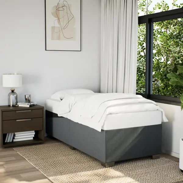 Gossi cadru de pat, gri inchis, 90x190 cm, material textil