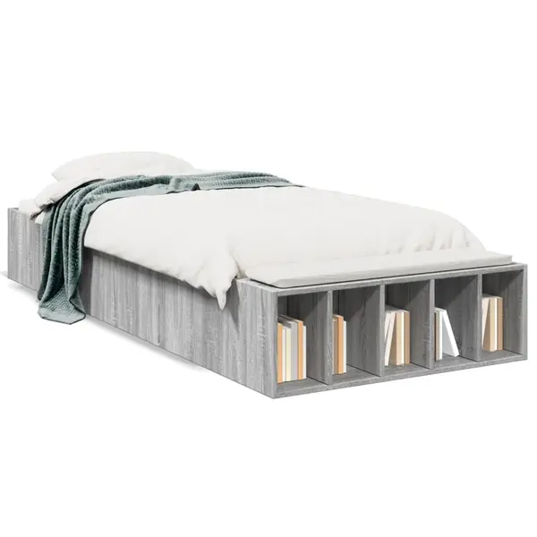 Gossi cadru de pat, gri sonoma, 100x200 cm, lemn prelucrat